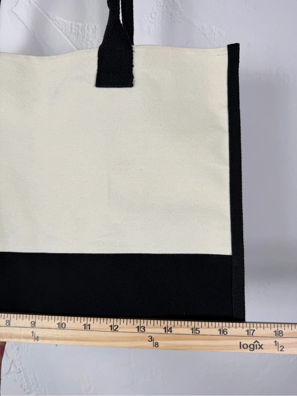 Tory Sport Cream and Black Canvas with Blue Logo Shopping Tote - NWOT 11.5 X 17